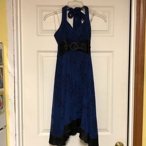 Navy blue halter top dress